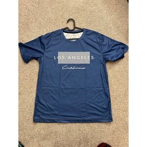Los Angeles Graphic Performance T-Shirt Blue Mens Large Short Sleeve Crew Neck